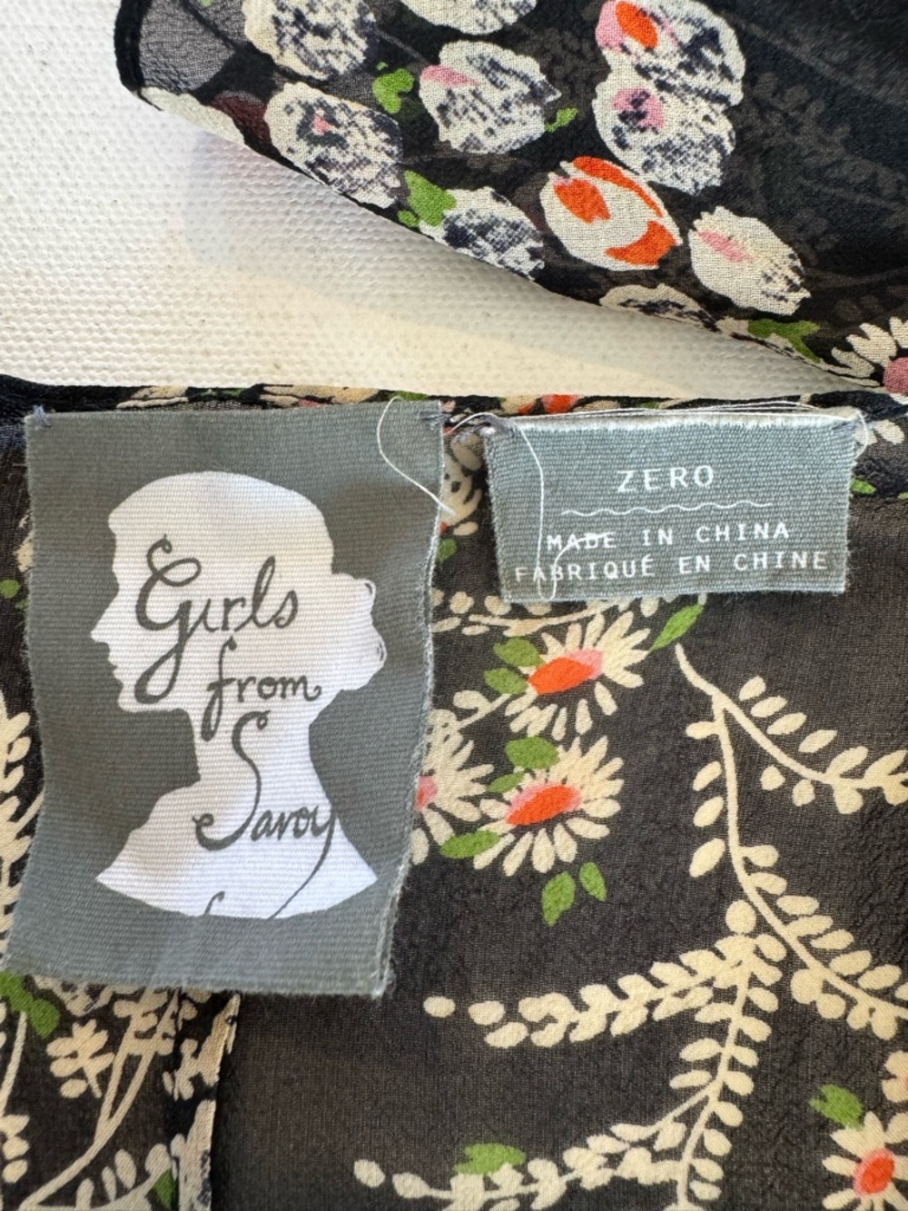 Girls From Savoy Anthropologie Sz 0 Dress Black Floral Sheer Silk Chiffon Gatsby - Picture 12 of 16